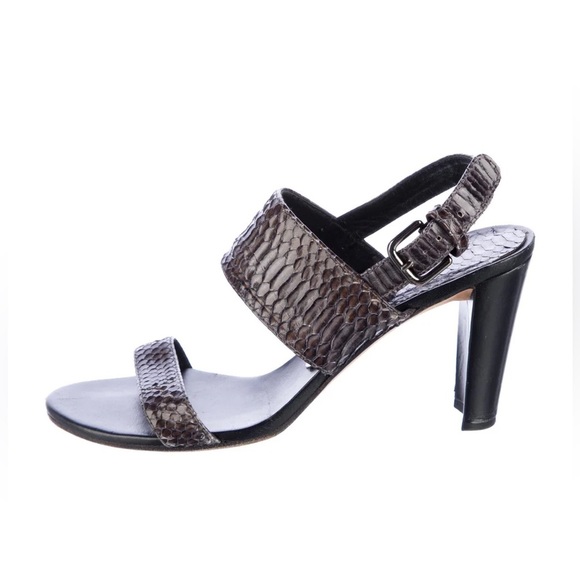 Stuart Weitzman Heels‎ Women's 8 US Snakeskin Slingback Sandals Strap Vintage - Picture 4 of 13